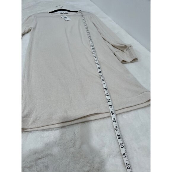 NWT Fraiche By J Long Sleeve Sweater Dress Ivory Size M MSRP $93 - Picture 6 of 12
